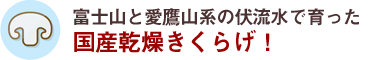 富士山と愛鷹山系の伏流水で育った乾燥きくらげ